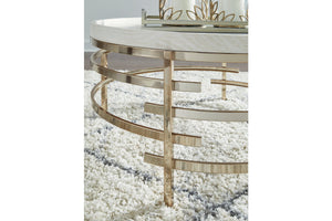 Montiflyn White/Gold Finish Coffee Table

T171