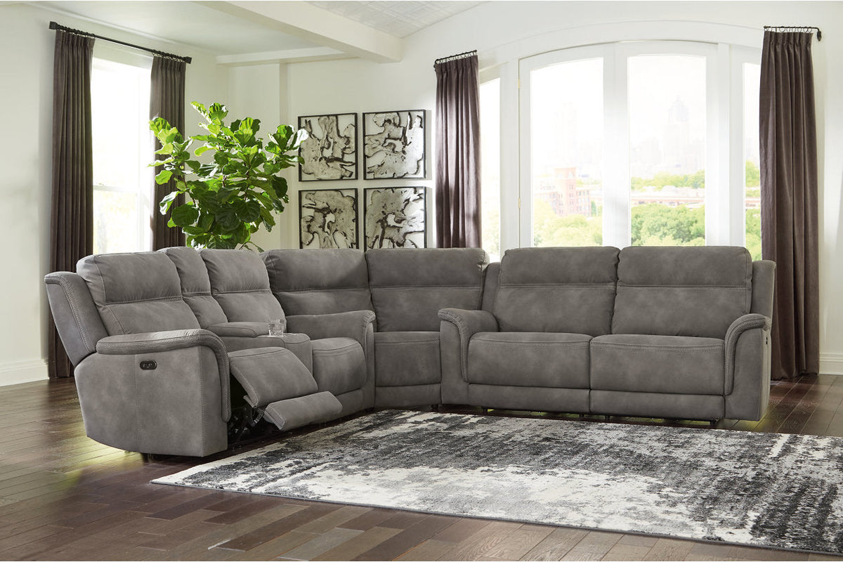 Next-Gen DuraPella Slate 3pc POWER Reclining Sectional 59301