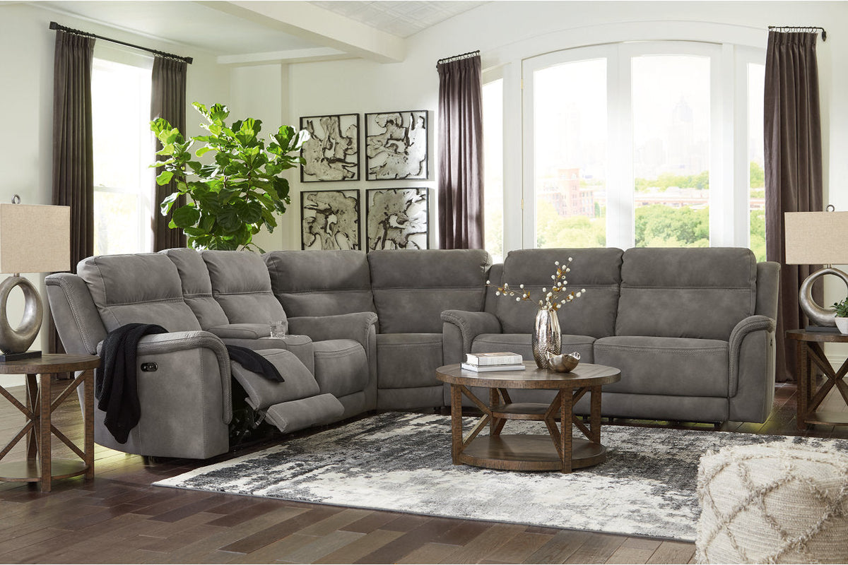 Next-Gen DuraPella Slate 3pc POWER Reclining Sectional 59301