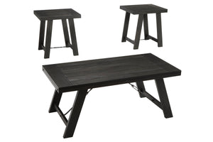 Noorbrook Black/Pewter Table, Set of 3

T351