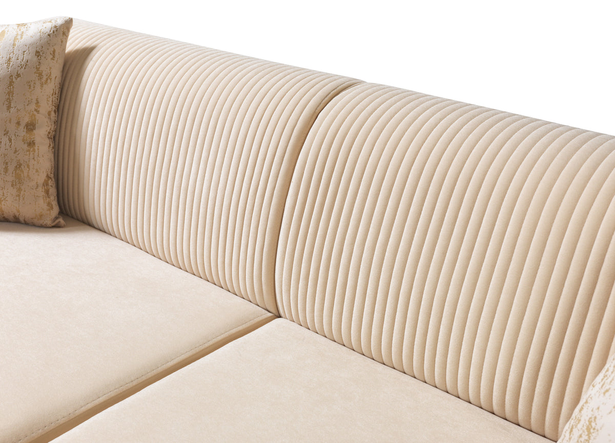 Belinda Ivory Velvet Living Room Set