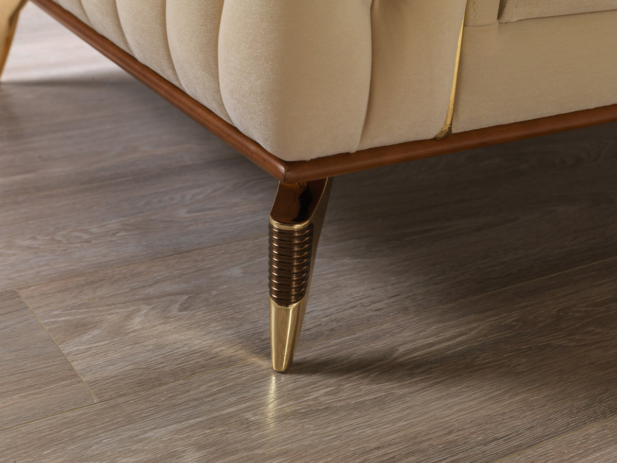 Belinda Ivory Velvet Living Room Set