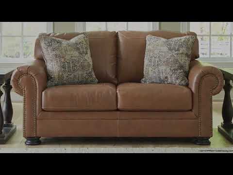 Carianna Caramel Genuine Leather OVERSIZE Sofa and Loveseat 57604