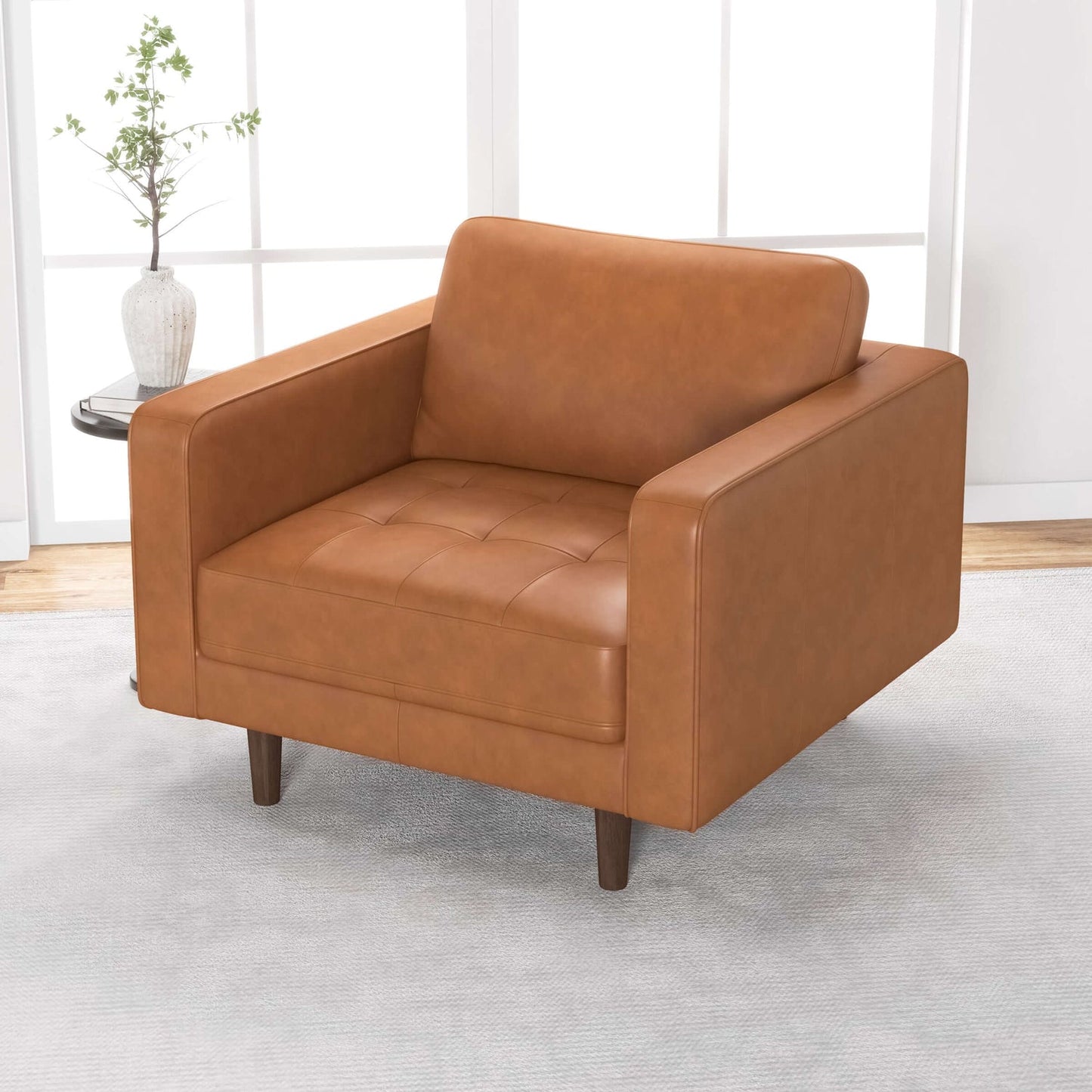 Catherine Tan Leather Lounge Chair