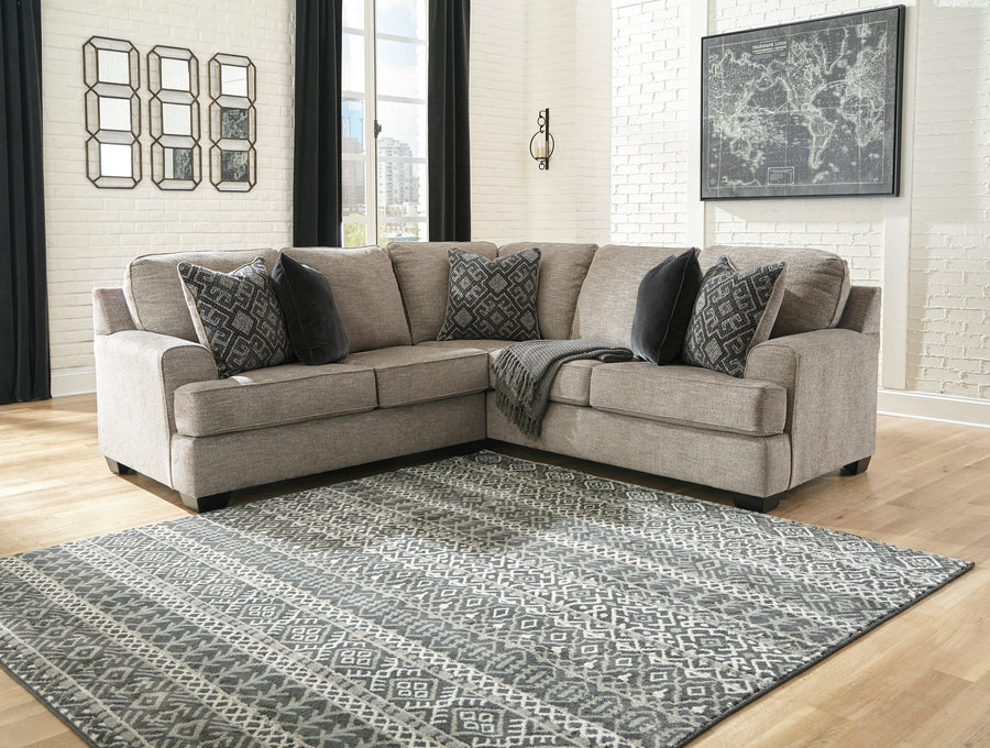 Bovarian Stone 2pc Sectional Sofa with Ottoman 56103