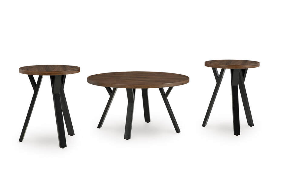 Elbrynn Brown/Black Table (Set of 3) T153