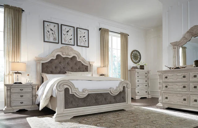 B948 Antique White Panel  Bedroom Set