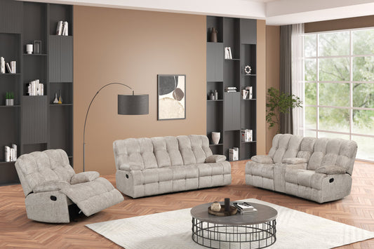 Martino10 Grey Fabric 3pc Reclining Set