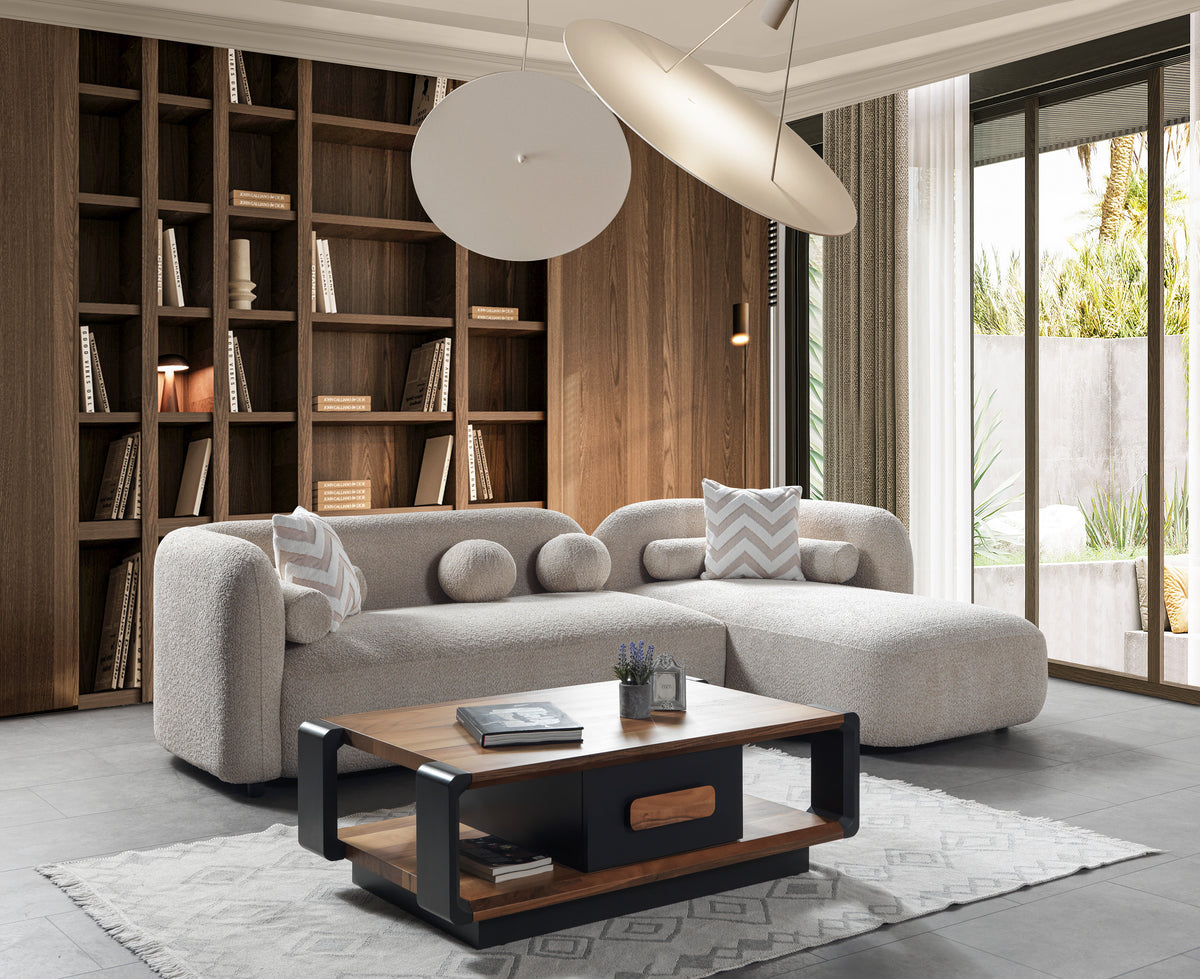 Liva Sand Boucle RAF 110" Sectional