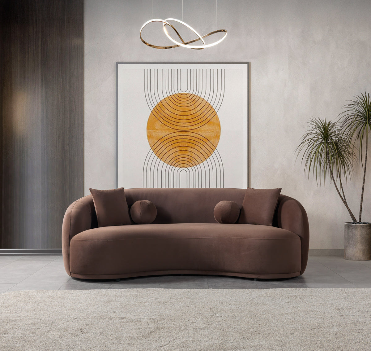 Bonita Coffee Velvet Living Room Set