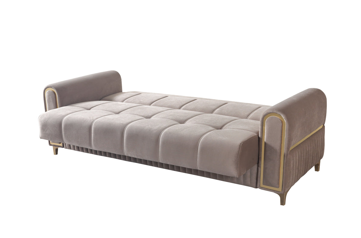 Sandra Coffee Velvet Sofa 88" & Loveseat 64"