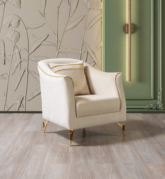 Belinda Ivory Velvet Chair