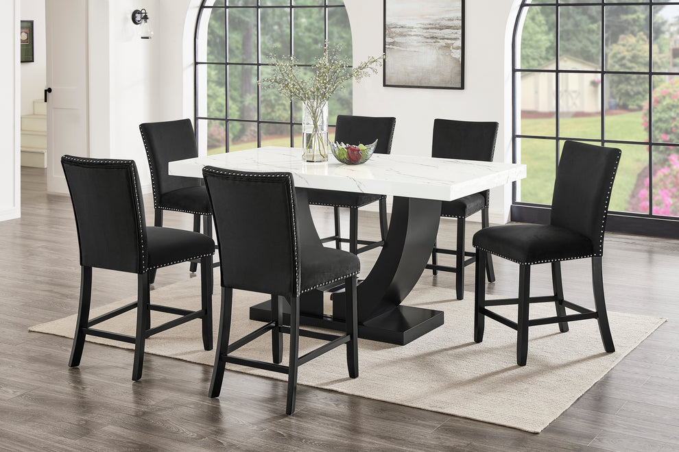 Larry Black Counter Height Set D181