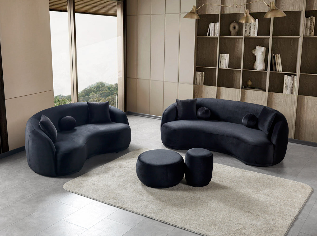 Bonita Black Velvet Living Room Set