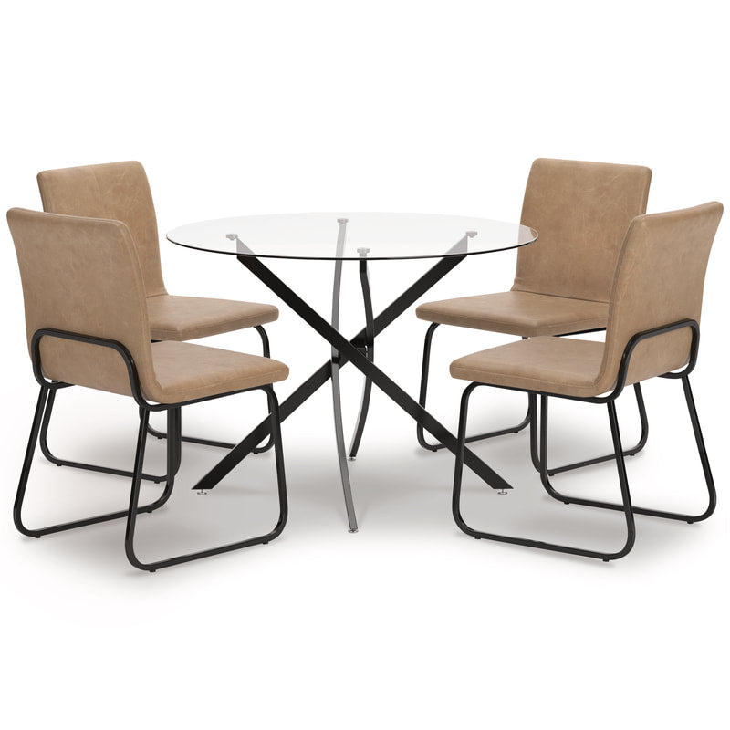 Nexus Black/Toast 5pc Dining Set D446
