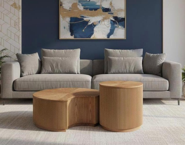 Larisa Walnut 2pc Coffee Table Set