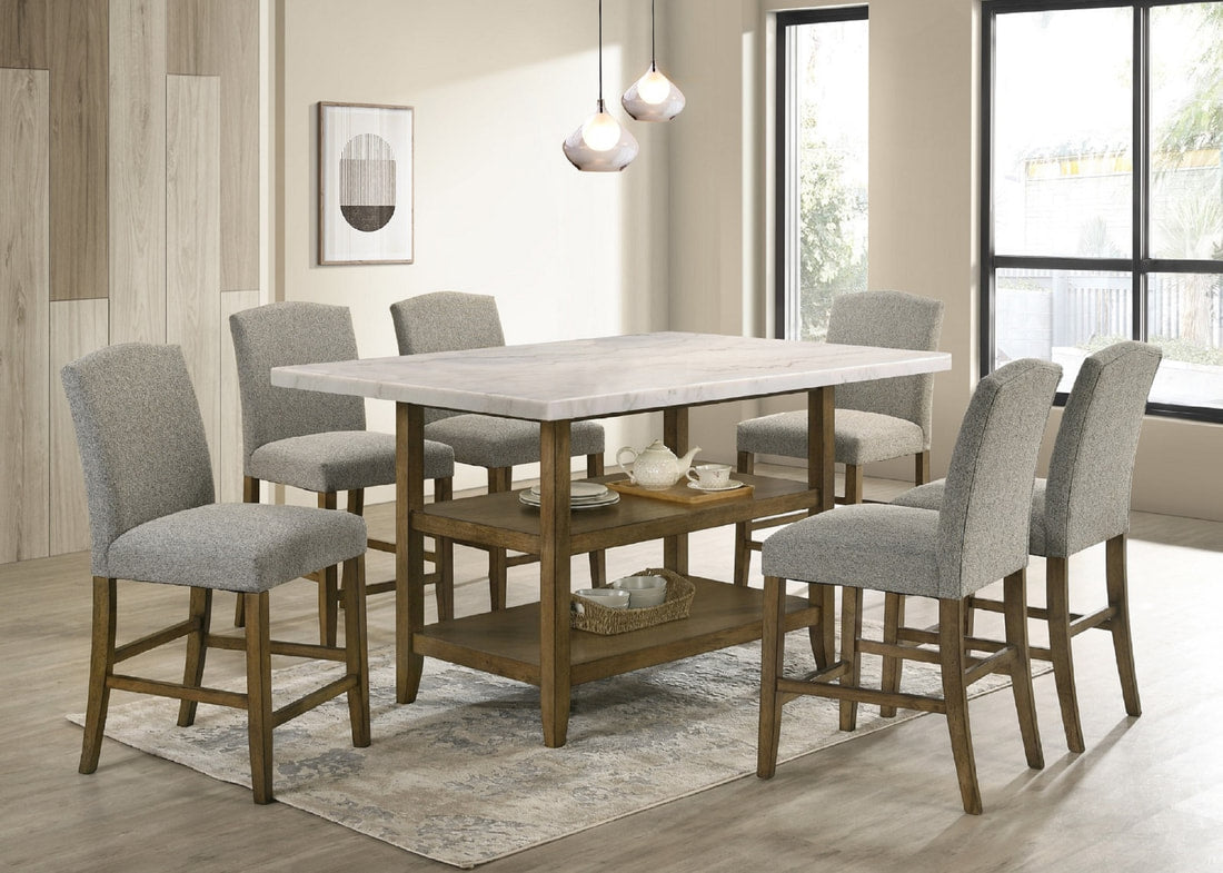 Lola20 GENUINE MARBLE Table & 6-Chairs