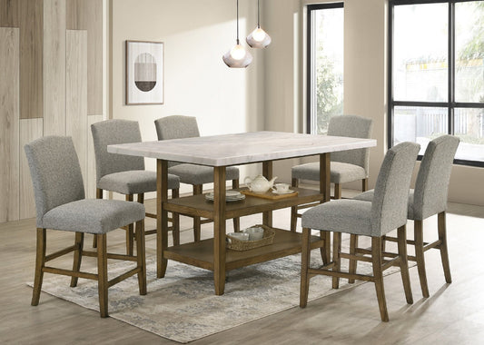 Lola20 GENUINE MARBLE Table & 6-Chairs