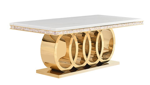 Giovanni White/Gold Dining Table D620