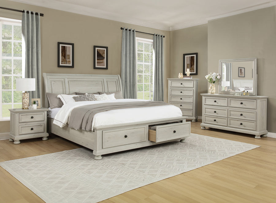 Claribelle White Storage Sleigh Bedroom Set 1820