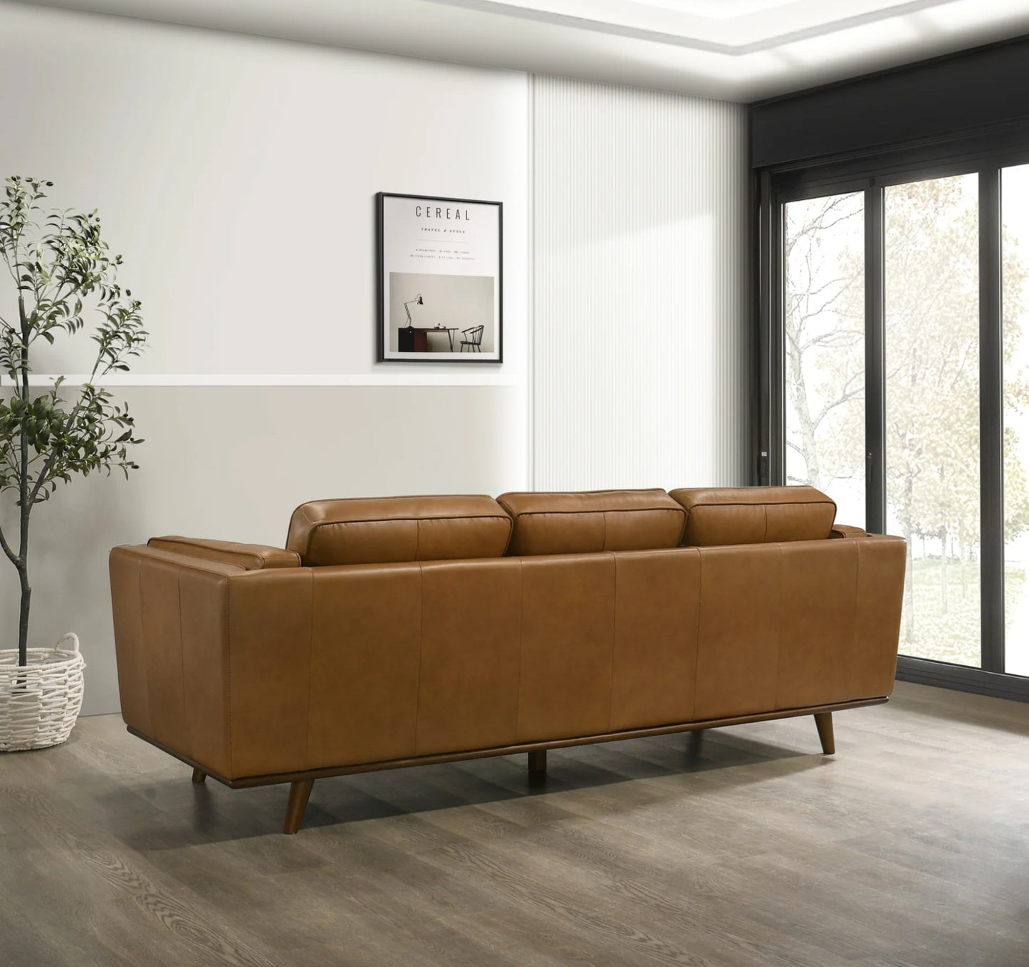 Chase 91"  Tan Genuine Leather Sofa