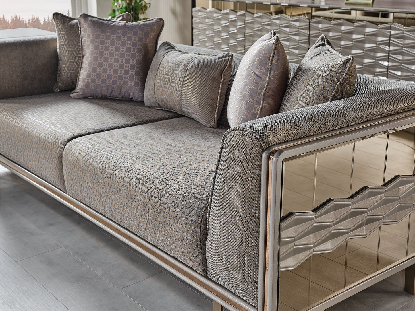Gokce 3-pieces (2 Sofa & 1 Chair) Livingroom Set Grey