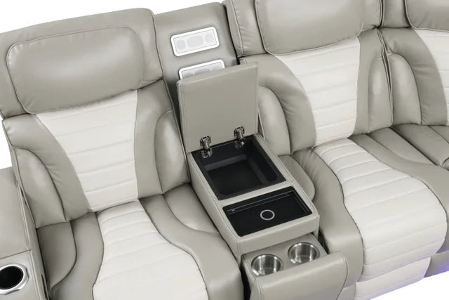 Ibiza Grey POWER/LED/BLUETOOTH SPEAKERS 3pc Reclining Set