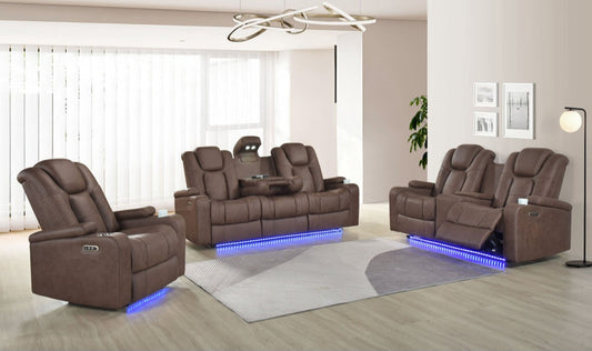 Ashley Brown POWER/LED 3pc Reclining Set S9304