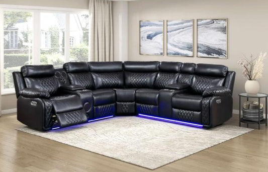 Cipher Black POWER/LED/BLUETOOTH SPEAKERS/SUBWOOFER Sectional 8315