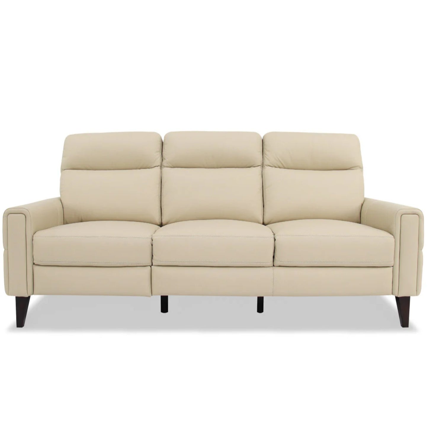 Elliot Incliner Sofa Left - Cream POWER Genuine  Leather