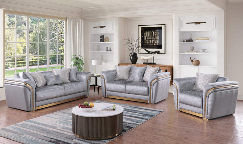 Torino Collection Grey Living Room Set S1005