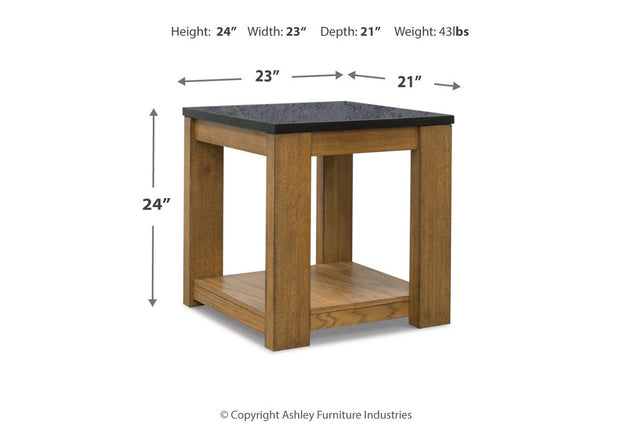 Quentina Light Brown/Black Lift-top Coffee Table and 2 End Tables T775
