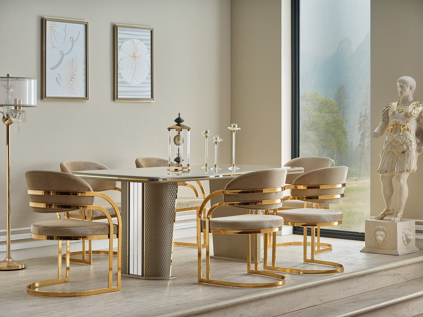 Romans Diningroom Set (76"Dining Table & 6 Dining Chair)