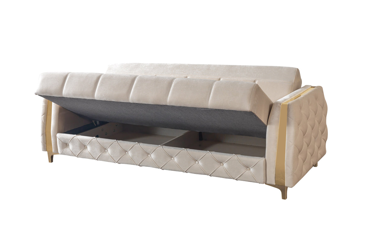 Florence Ivory Velvet Sofa 88" & Loveseat 64"
