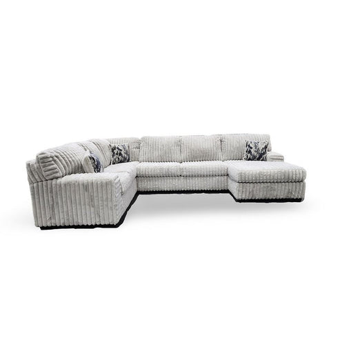 Austin Grey Thick Stripe Fabric Sectional
