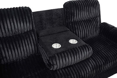 Lexy Black  Cord/Air Leather 3pc Reclining Set S6050