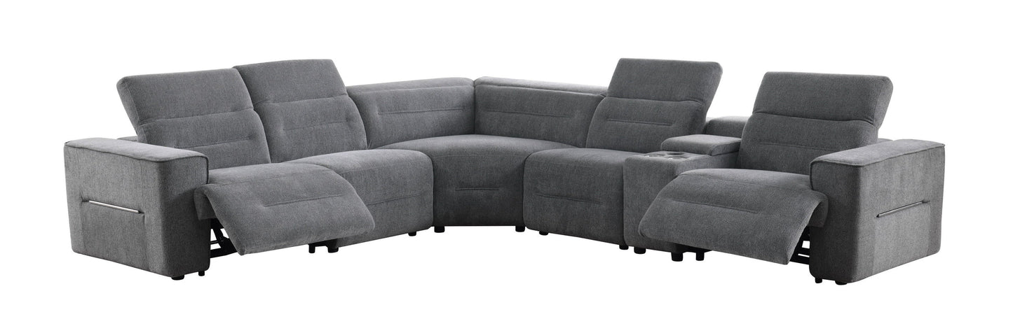 Nexus Dark Grey Fabric POWER Sectional MI-1265