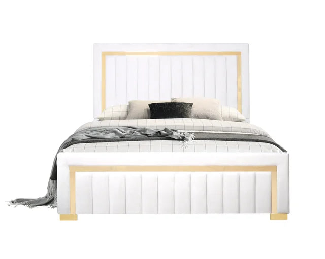 HH810 Beige Twin Panel Bed