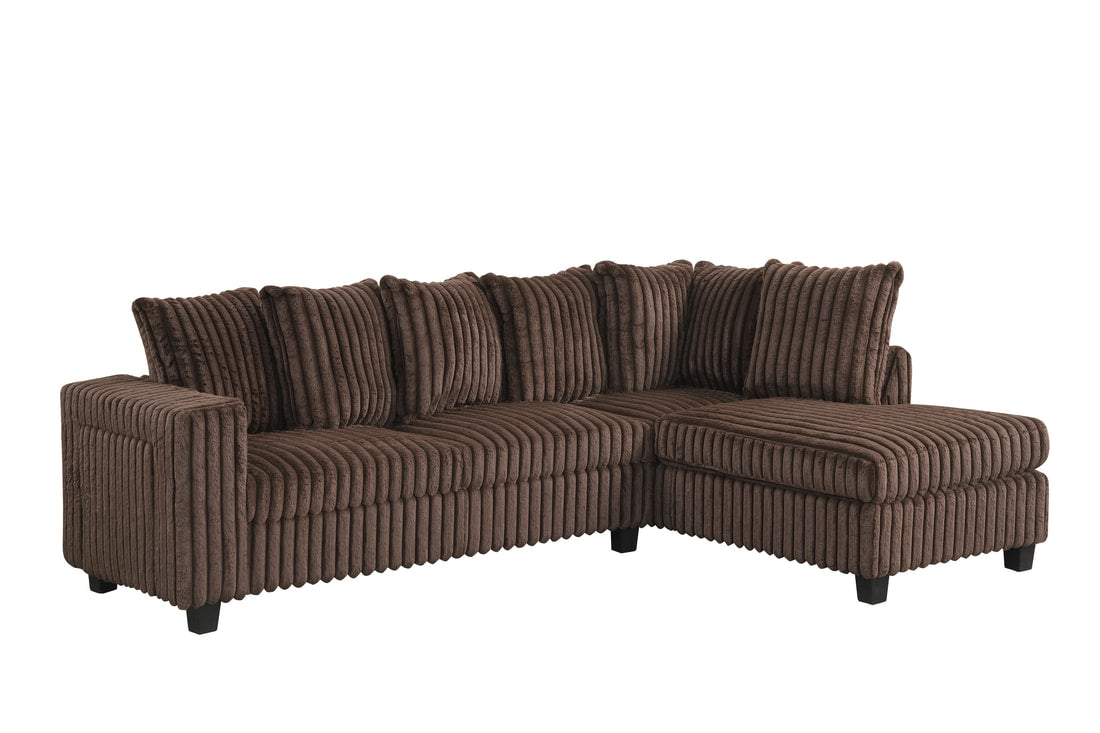 517 Chocolate Fabric Reversible Sectional