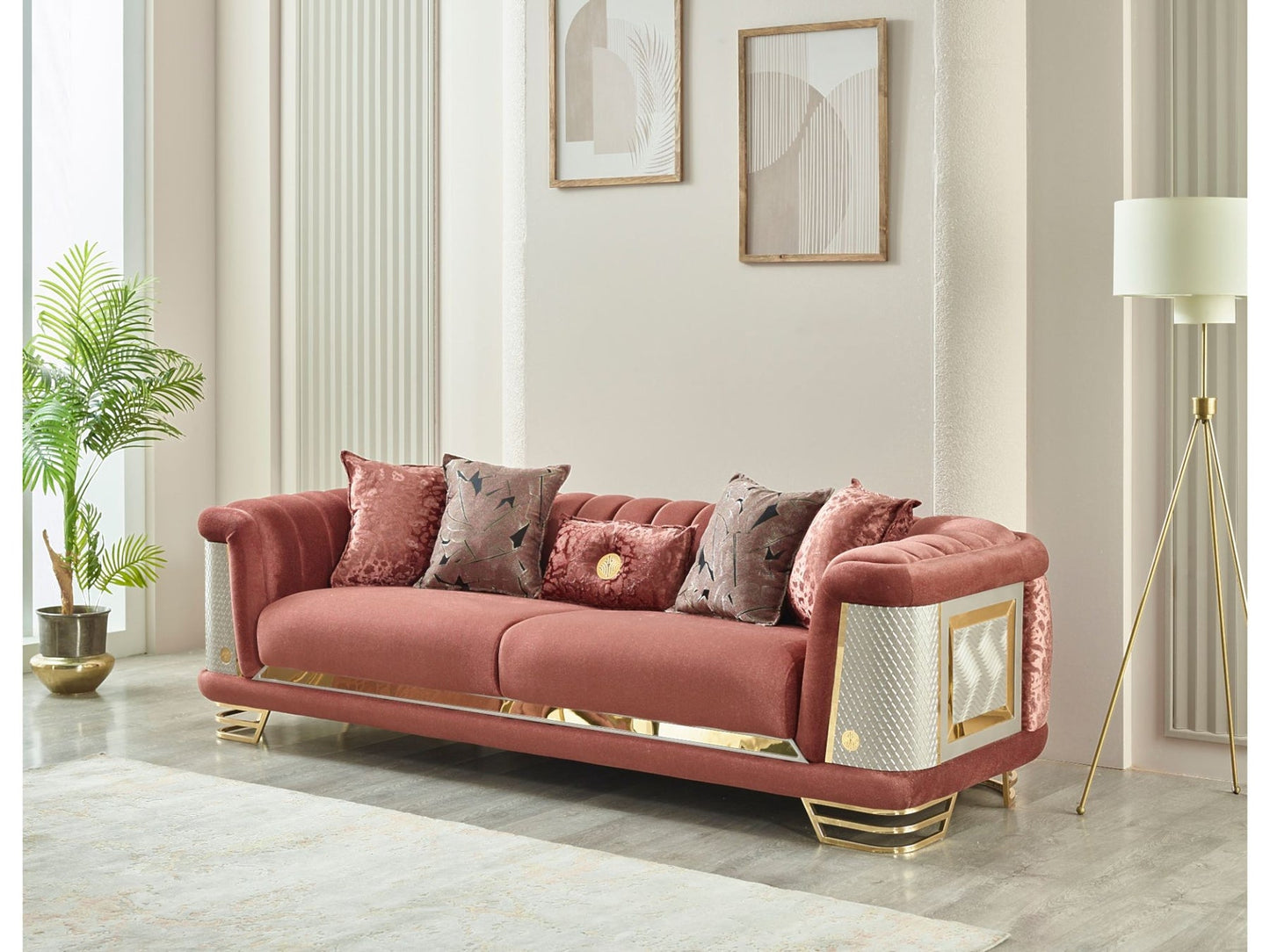 Romans 3-pieces (Sofa & Loveseat & Chair) Livingroom Set Brick