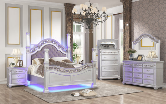 Valentina Silver Classic Luxury Bedroom Set