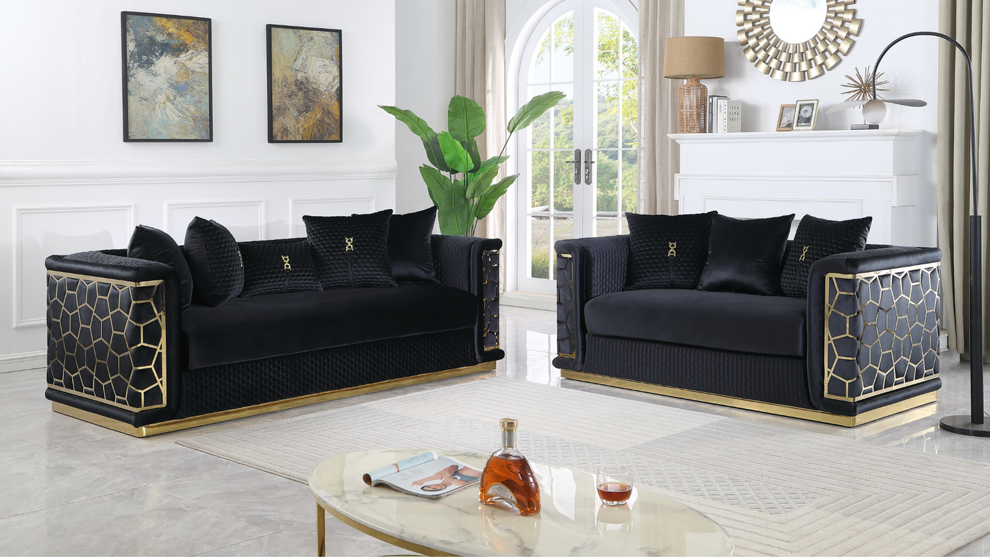 Stella Black  Living Room Set S1015