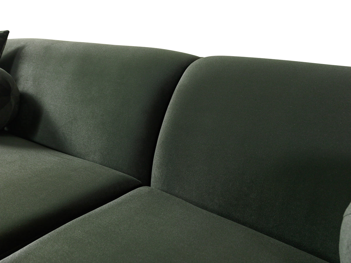 Cloe Green Velvet Curved 134" RAF Sectional