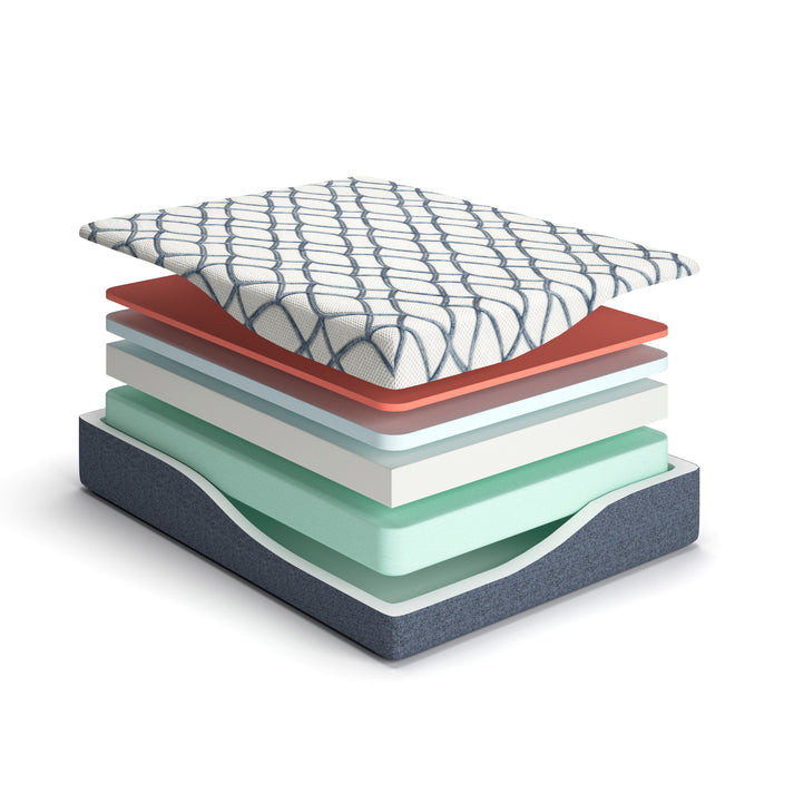 14" Chime Elite 2.0 White/Blue Queen Mattress M427 (Ultra Plush) - Harwin Furniture