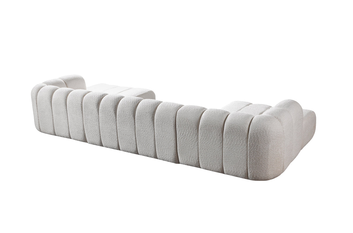 Lis Ivory Boucle Double Chaise 147" Sectional