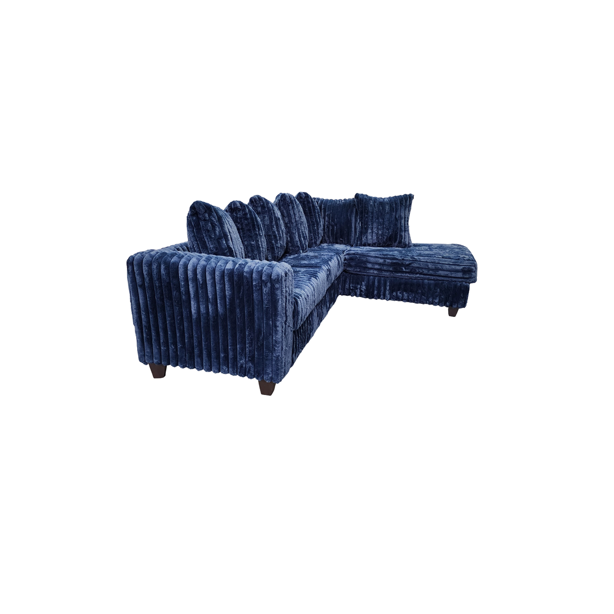 Gia Blue Corduroy Fabric Sectional S300
