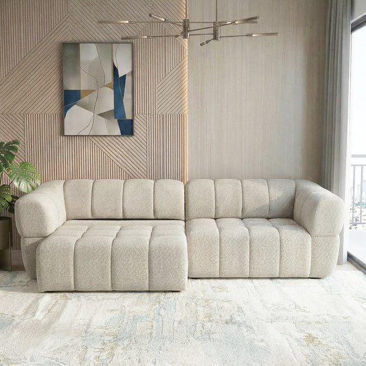 Burntwood Light Brown Chenille POWER Slider Sofa