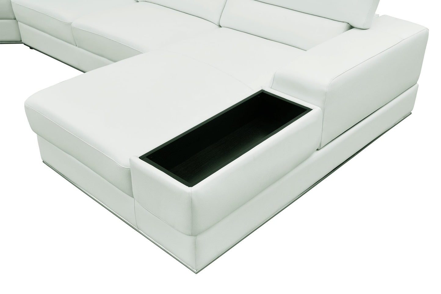 Nella White Sectional Sofa | Italian Leather Match MI-5107