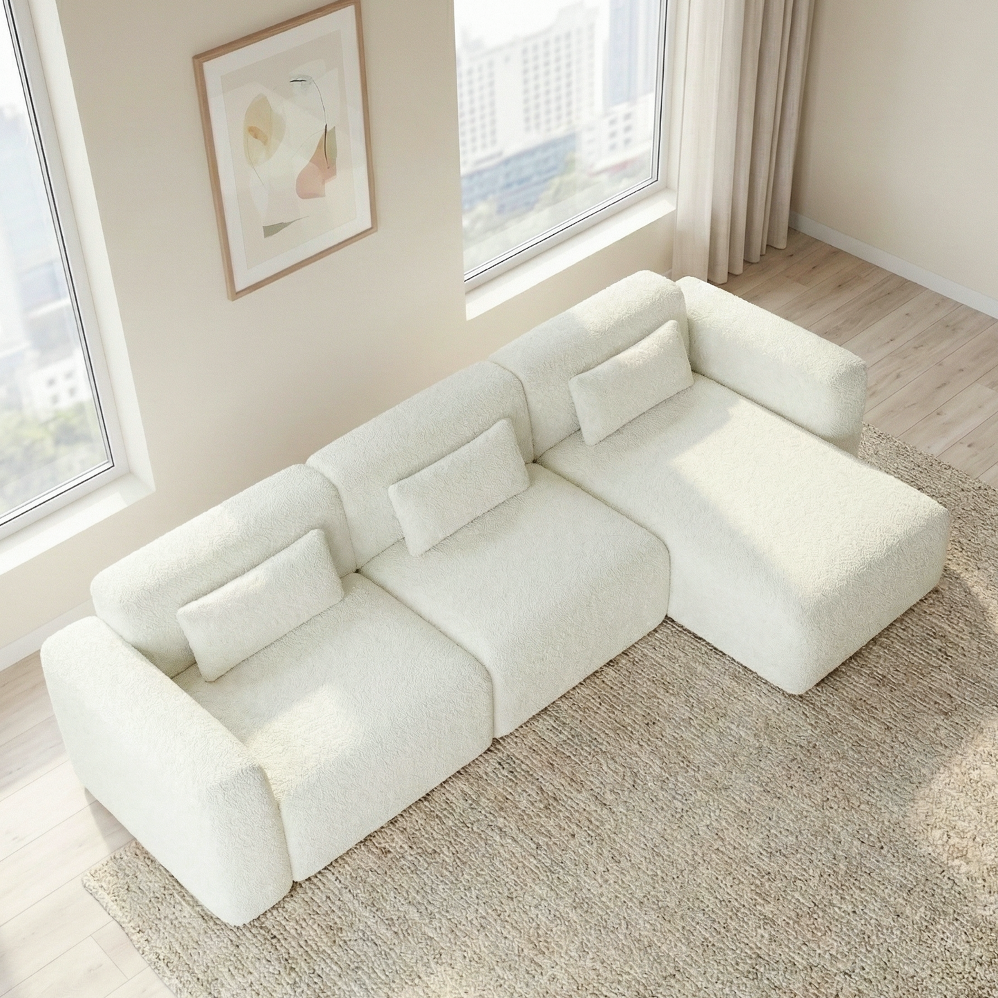 Haledon  Sand Boucle Right Sectional