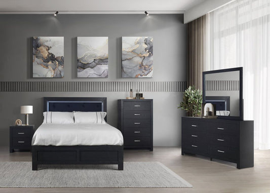 Moonlight Black LED  Bedroom Set